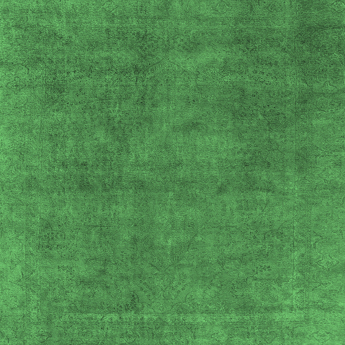 Square Oriental Emerald Green Industrial Rug, urb1507emgrn