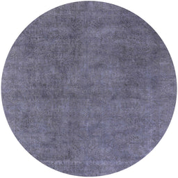 Round Machine Washable Industrial Modern Slate Blue Grey Blue Rug, wshurb1507