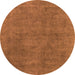 Round Oriental Orange Industrial Rug, urb1507org