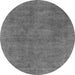 Round Oriental Gray Industrial Rug, urb1507gry