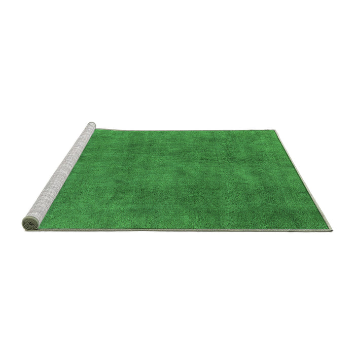 Sideview of Machine Washable Oriental Green Industrial Area Rugs, wshurb1507grn