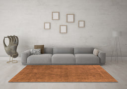 Machine Washable Oriental Orange Industrial Area Rugs in a Living Room, wshurb1507org
