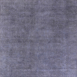 Square Machine Washable Industrial Modern Slate Blue Grey Blue Rug, wshurb1507