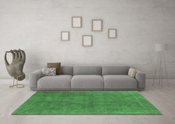 Machine Washable Oriental Emerald Green Industrial Area Rugs in a Living Room,, wshurb1507emgrn