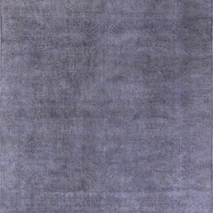 Square Mid-Century Modern Slate Blue Grey Oriental Rug, urb1507