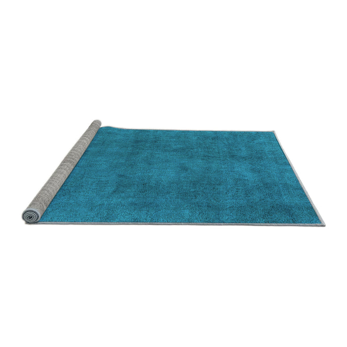 Sideview of Machine Washable Oriental Light Blue Industrial Rug, wshurb1507lblu