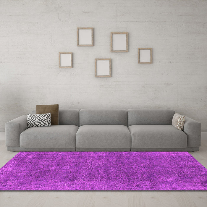Machine Washable Oriental Pink Industrial Rug in a Living Room, wshurb1508pnk
