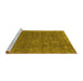 Sideview of Machine Washable Oriental Yellow Industrial Rug, wshurb1508yw