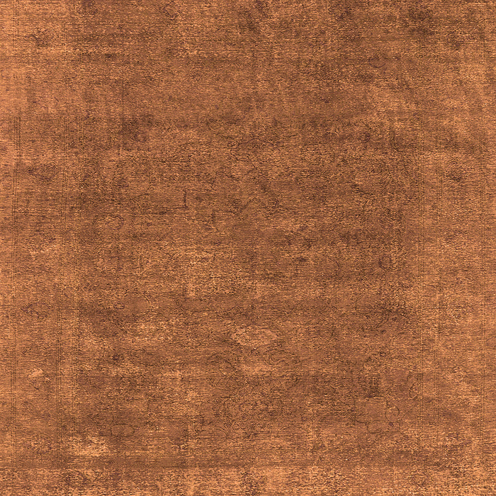 Square Machine Washable Oriental Orange Industrial Area Rugs, wshurb1508org