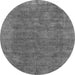 Round Machine Washable Oriental Gray Industrial Rug, wshurb1508gry