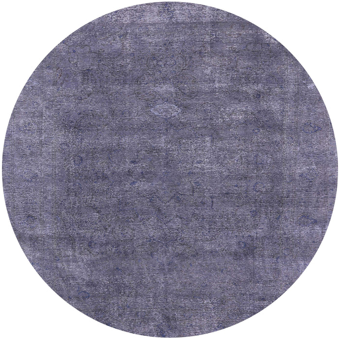 Round Machine Washable Industrial Modern Grape Purple Rug, wshurb1508