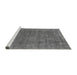 Sideview of Machine Washable Oriental Gray Industrial Rug, wshurb1508gry