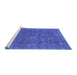 Sideview of Machine Washable Oriental Blue Industrial Rug, wshurb1508blu