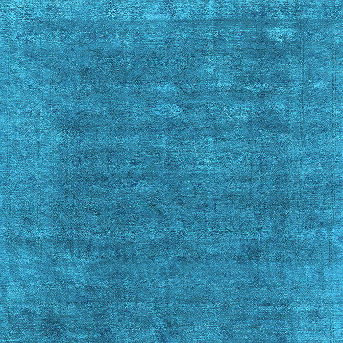 Square Machine Washable Oriental Light Blue Industrial Rug, wshurb1508lblu