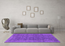 Machine Washable Oriental Purple Industrial Area Rugs in a Living Room, wshurb1508pur