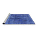 Sideview of Machine Washable Industrial Modern Blue Orchid Blue Rug, wshurb1509