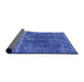 Sideview of Mid-Century Modern Blue Orchid Blue Oriental Rug, urb1509