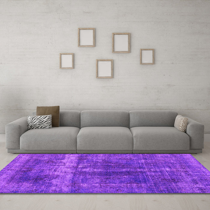Machine Washable Oriental Pink Industrial Rug in a Living Room, wshurb1509pnk
