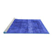 Sideview of Machine Washable Oriental Blue Industrial Rug, wshurb1509blu