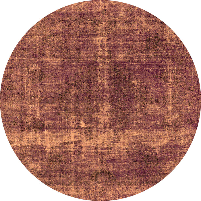 Round Oriental Orange Industrial Rug, urb1509org
