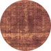 Round Oriental Orange Industrial Rug, urb1509org