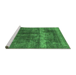 Sideview of Machine Washable Oriental Emerald Green Industrial Area Rugs, wshurb1509emgrn
