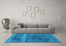 Machine Washable Oriental Turquoise Industrial Area Rugs in a Living Room,, wshurb1509turq