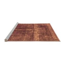 Sideview of Machine Washable Oriental Orange Industrial Area Rugs, wshurb1509org