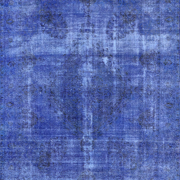 Mid-Century Modern Blue Orchid Blue Oriental Rug, urb1509