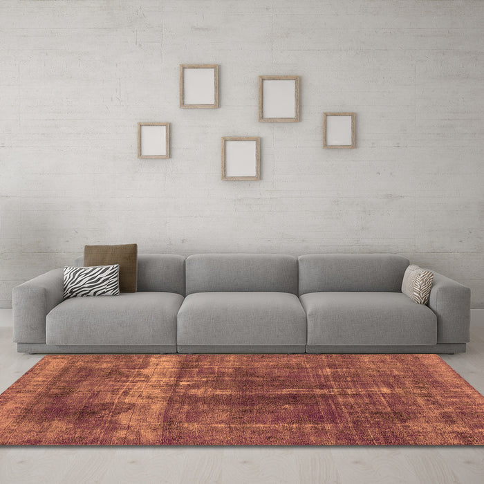 Machine Washable Oriental Orange Industrial Area Rugs in a Living Room, wshurb1509org