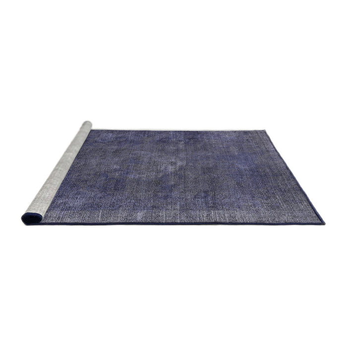 Sideview of Machine Washable Industrial Modern Purple Navy Blue Rug, wshurb1510