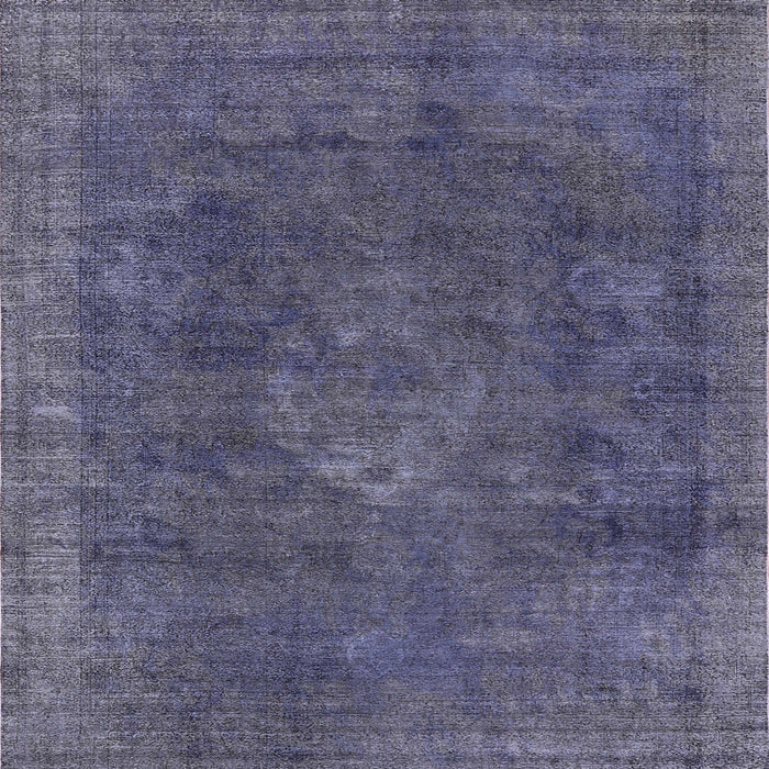 Square Machine Washable Industrial Modern Purple Navy Blue Rug, wshurb1510