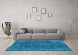 Machine Washable Oriental Light Blue Industrial Rug in a Living Room, wshurb1510lblu