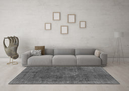 Machine Washable Oriental Gray Industrial Rug in a Living Room,, wshurb1510gry