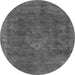 Round Oriental Gray Industrial Rug, urb1510gry