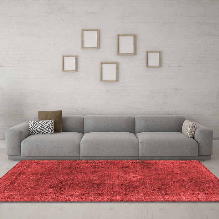Industrial Red Washable Rugs