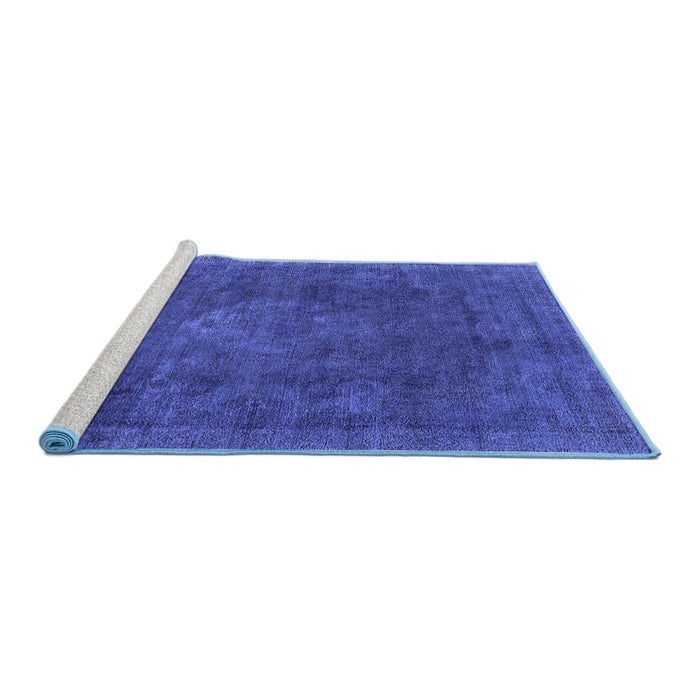 Sideview of Machine Washable Oriental Blue Industrial Rug, wshurb1510blu