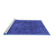 Sideview of Machine Washable Oriental Blue Industrial Rug, wshurb1510blu