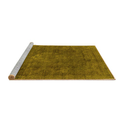 Sideview of Machine Washable Oriental Yellow Industrial Rug, wshurb1510yw
