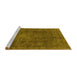 Sideview of Machine Washable Oriental Yellow Industrial Rug, wshurb1510yw