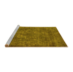 Sideview of Machine Washable Oriental Yellow Industrial Rug, wshurb1511yw