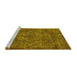 Sideview of Machine Washable Oriental Yellow Industrial Rug, wshurb1511yw