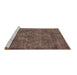 Sideview of Machine Washable Oriental Brown Industrial Rug, wshurb1511brn