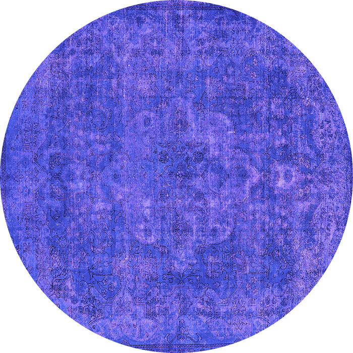 Round Oriental Purple Industrial Rug, urb1511pur