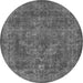 Round Oriental Gray Industrial Rug, urb1511gry