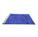 Sideview of Machine Washable Oriental Blue Industrial Rug, wshurb1511blu