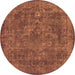 Round Oriental Orange Industrial Rug, urb1511org