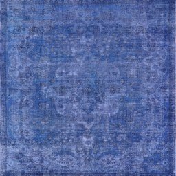 Square Machine Washable Industrial Modern Blue Rug, wshurb1511