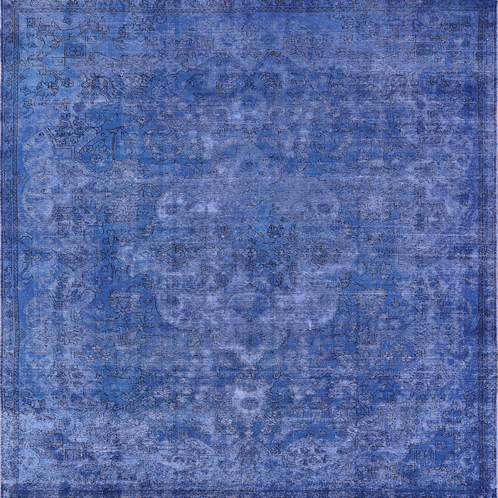Square Machine Washable Industrial Modern Blue Rug, wshurb1511