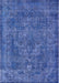 Machine Washable Industrial Modern Blue Rug, wshurb1511